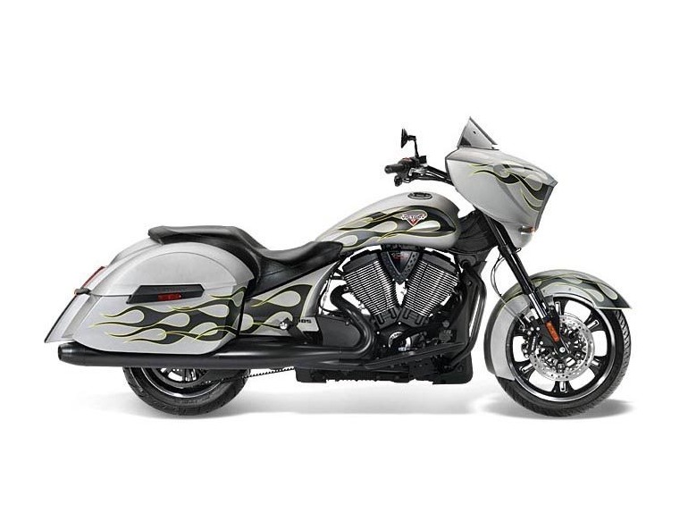 2014 Victory Cross Country Suede Silver with Flames