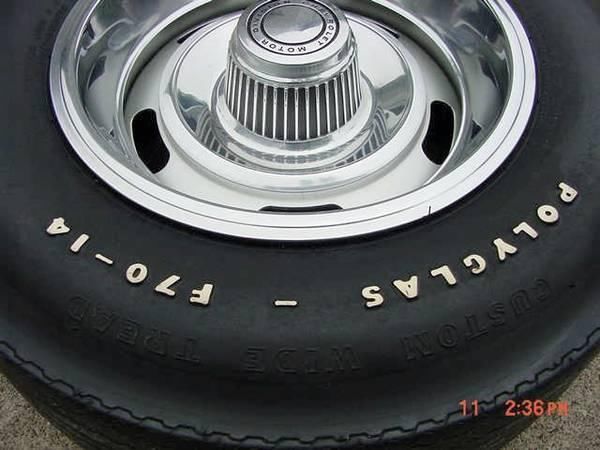 Goodyear Polyglas RWL tires mounted on Rallye wheels: Set of Five, 1