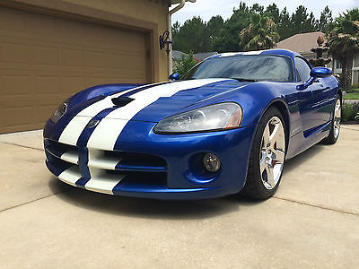 Dodge : Viper SRT 711 rwhp supercharged 2006 blue with white stripe viper coupe with 15 141 miles