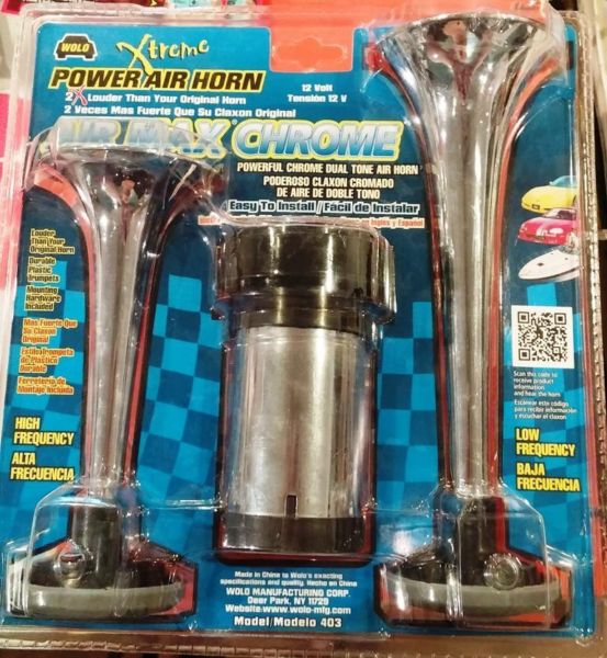 Brand New in Box Wolo Xtreme Power Air Horn Chrome 12V, 0