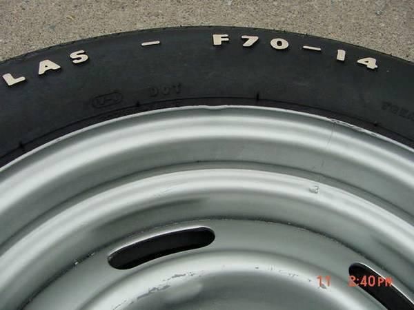 Goodyear Polyglas RWL tires mounted on Rallye wheels: Set of Five, 3