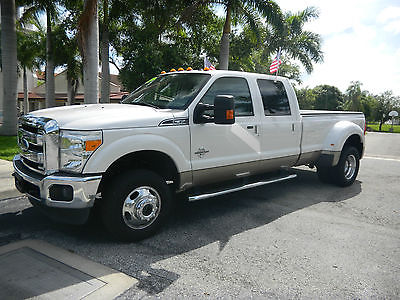 Ford : F-350 LARIAT CREW CAB 4X4 2013 ford f 350 4 x 4 crew cab lariat navigation 5 th wheel white with tan leather