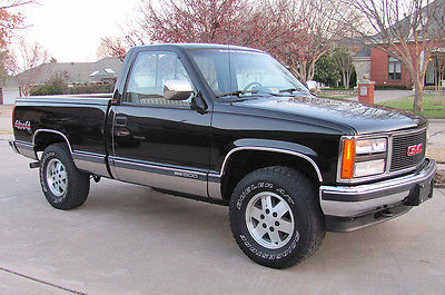 GMC : Sierra 1500 Regular Cab 1990 gmc 4 x 4 pickup low miles black on black like z 71 short bed