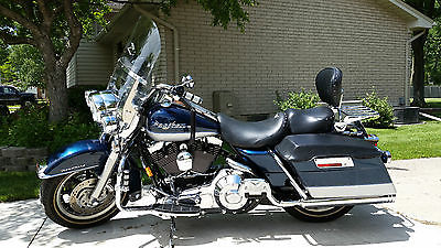 Harley-Davidson : Touring 2002 road king blue silver 9575 mi clean many extras