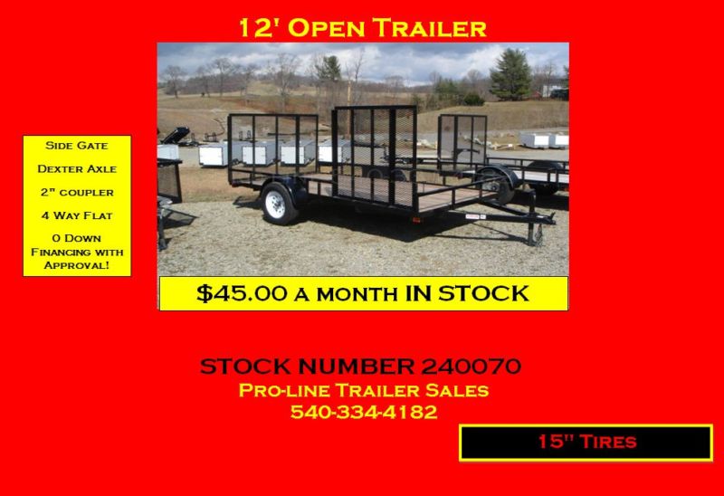 6 X 12 Utility trailer, with side gate