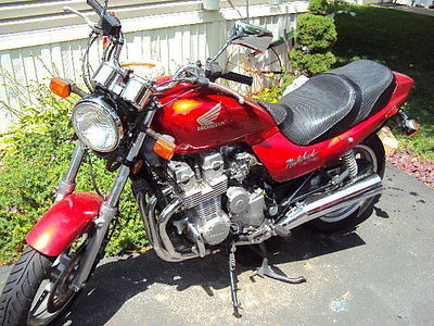 Honda : Nighthawk 1991 honda nighthawk cb 750 4 cyl red corbin seat cover battery tender new bat