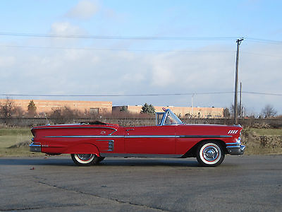 Chevrolet : Impala 1958 Chevrolet Impala 1958 chevrolet impala rio red power convertible fender skirts wide whites