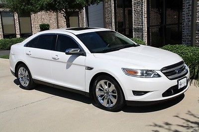 Ford : Taurus Limited Sedan White Platinum Navigation Moonroof Multi-Contoured Seat Chrome Wheels TX 1-Owner