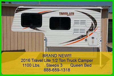 2016 Travel Lite 1/2 Ton Truck Camper New Trailer Light Slide In RV Slide-In