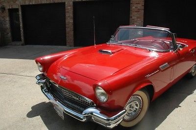 Ford : Thunderbird All chrome bright and shimy Beautiful Red 57 T-Bird convertible with no dents or dings