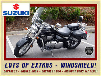 Suzuki : Boulevard WINDSHIELD W/BAG-BACKREST-WILLIE & MAX SADDLE BAGS-BACKREST BAG-HIGHWAY BARS!