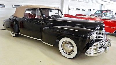 Lincoln : Continental Convertible 1947 lincoln continental convertible power top leather beautiful interior