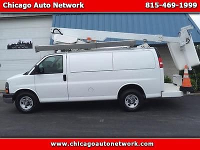 Chevrolet : Express 3500 Cargo 2011 chevrolet express 3500 cargo van truck w altec boom lift low miles gmc