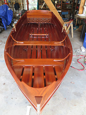 MAHOGANY SKIFF ROWBOAT DINGHY TENDER WHERRY LAPSTRAKE WOODEN SUPERB CONDITION