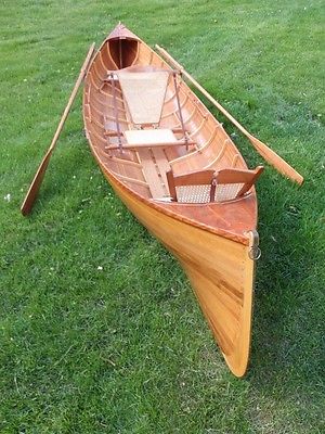 Adirondack Guideboat Cedar 15ft Row Canoe Boat New BEAUTIFUL Paddle