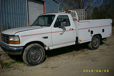 Ford : F-350 1995 ford w utility bed 7.3 diesel engine w turbo built in pto air compressor