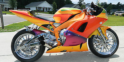 Yamaha : YZF-R FULLY CUSTOM YAMAHA YZF R1 YZFR1 CHROME VERY NICE Orange 2001 1000 cc