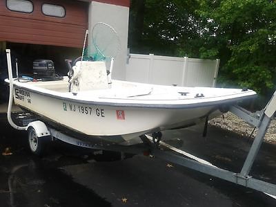 1996 CAROLINA SKIFF 14 foot 25 HP Evinrude 5 starr galvanized trailer