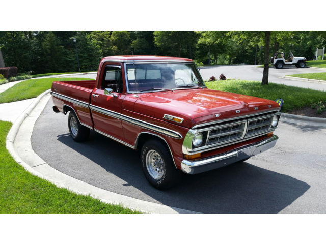Ford : F-100 1971 ford f 100 pick up restored v 8 clean low miles 1 owner garaged auto no flaws