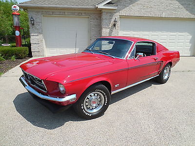 Ford : Mustang 2+2 GT 1968 ford mustang gt 2 2 factory s code 390 big block 4 speed candy apple red