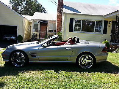 Mercedes-Benz : SL-Class SL-55 AMG 2004 sl 55 amg pewter silver metallic berry red black interior only 16 500 miles