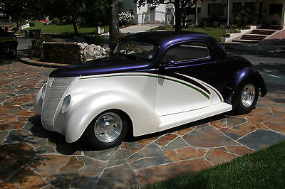 Ford : Other white leather 1937 3 window ford coupe