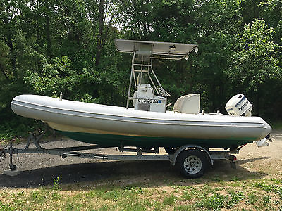 20' HBI RIB,  inflatable, hard bottom inflatable boat with trailer