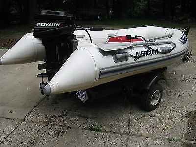 Mercury 310 Air Floor Inflatable Boat, 15 HP Mercury Outboard, Pamco Trailer