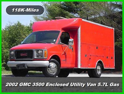 GMC : Savana Enclosed Utility Van 02 gmc 3500 savana cutaway enclosed utility van drw 5.7 l vortec gas used chevy