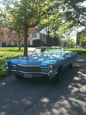 Cadillac : DeVille Convertible DeVille 1968 convertible light blue white interior top powerful 472 2 door 52 000 miles