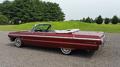 Chevrolet : Impala SS CONVERTIBLE 1964 chevy impala real ss convertible a c pwr windows p top build sheet video