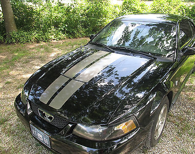 Ford : Mustang Base Coupe 2-Door 2004 ford mustang base 2 door coupe 3.8 l auto black w gold stripes pony package