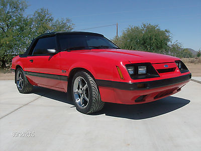 Ford : Mustang GT 1986 classic fox body red with black top convertible gt auto