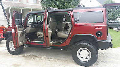 Hummer : H2 2004 hummer h 2 maroon red with grey leather interior loaded with all options