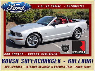 Ford : Mustang GT Premium - ROUSH SUPERCHARGER RED LEATHER-INTERIOR UPGRADE/PREMIER TRIM PKG-MACH 1000-CUSTOM ROLLBAR/HOOD!