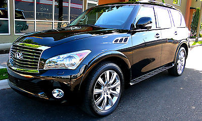 Infiniti : QX56 AWD Super Hard Loaded Black/Black Captains 2nd Row 2012 infiniti qx 56 packages theatre wheel deluxe touring technology 1 owner