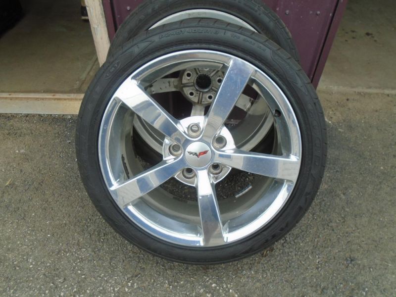 Chevrolet Corvette polished 5 spoke alloy wheels/tires, 1