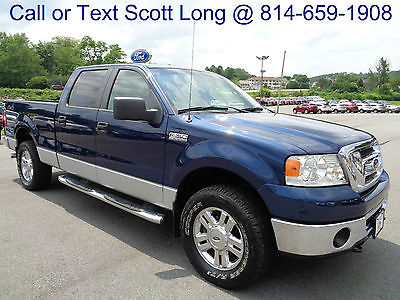Ford : F-150 Contact Internet Dept by calling 814-659-1908 2008 f 150 supercrew xlt chrome 5.4 l v 8 1 owner carfax blue pearl 4 x 4 video 4 wd