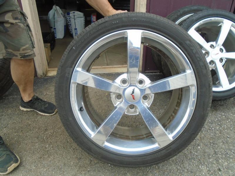 Chevrolet Corvette polished 5 spoke alloy wheels/tires, 3