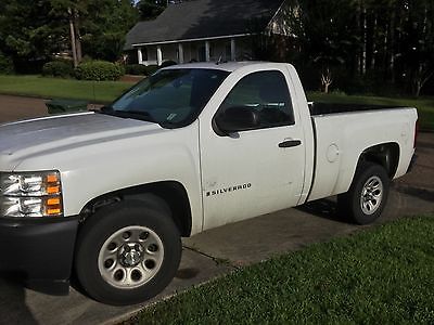 Chevrolet : C/K Pickup 1500 1500 2009 chevy silverado regular cab work truck white 2 wd towing bed liner
