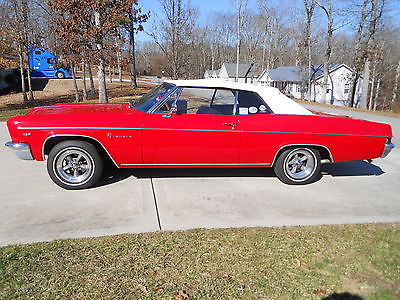Chevrolet : Impala impala 1966 chevy impala conv red with white working top ready to show or cruise