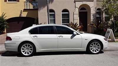 BMW : 7-Series 750Li ALPINE WHITE BLACK INTERIOR LOADED FLORIDA CAR GARAGE KEPT STUNNING LOW NO RES
