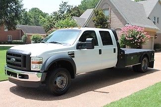 Ford : F-450 XL 4WD Crew Cab Flat Bed One Owner Perfect Carfax Powerstroke Diesel  Great Service History