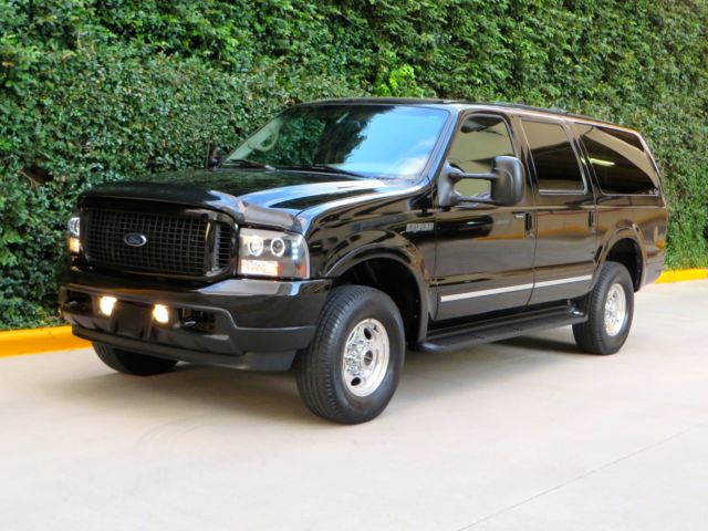 Ford : Excursion 4x4 DIESEL 2 owner black limited 7.3 l 4 x 4 3 rd row quad seats tv dvd 2003 lqqk very clean
