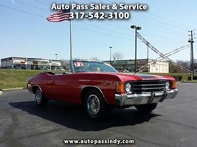 Chevrolet : Chevelle Chevelle Malibu 1972 chevelle malibu convertible this classic is all matching numbers one owner