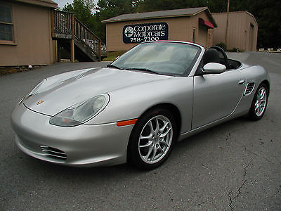 Porsche : Boxster Base Convertible 2-Door 2004 porsche boxster silver with black leather with only 35 k miles