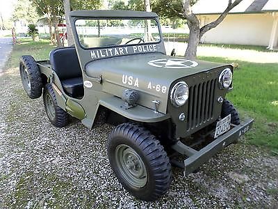 Jeep : CJ FREE SHIPPING! Jeep Willys CJ-3B & Trailer: Hurricane 4 Cyl, 4x4, Army Green, Parade Ready!!