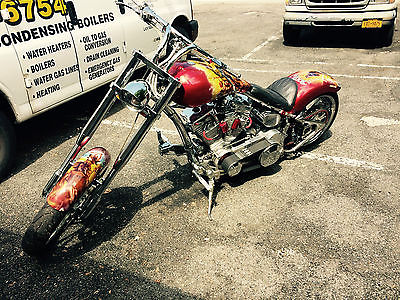 Custom Built Motorcycles : Chopper 2009 red nyc custom chopper motorcylcle 107 s s motor cruiser soft tail