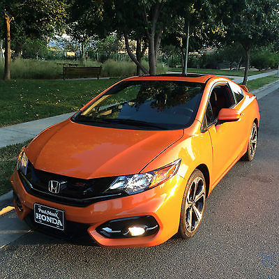 Honda : Civic SI 2014 honda civic si coupe 1400 mi 2.4 l vtec 6 speed sunroof orange fire pearl