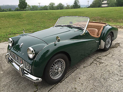 Triumph : Other TR3B w/Performance Upgrades 1962 triumph tr 3 b racing green biscuit leather restored performance upgrades